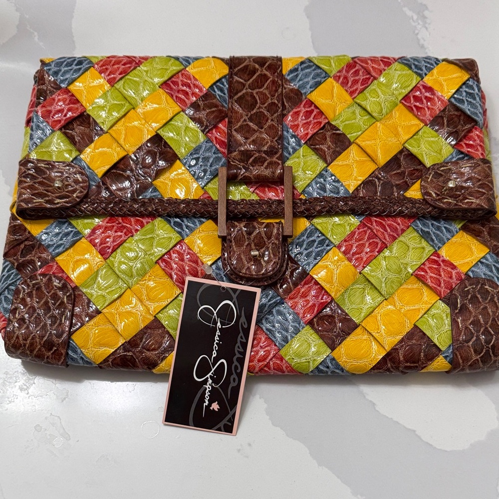 Jessica Simpson Multicolor Patchwork Clutch